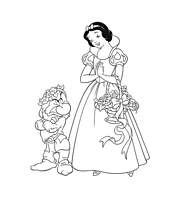 coloriage blanche neige et grincheur